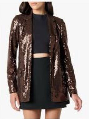 The Drop Blake sequin blazer in chocolate brown new with tags size  extra small